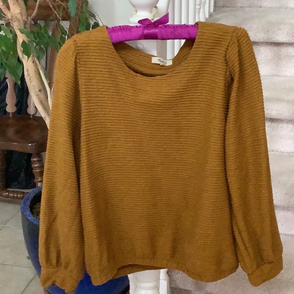 Madewell Ribbed blouse long sleeve top